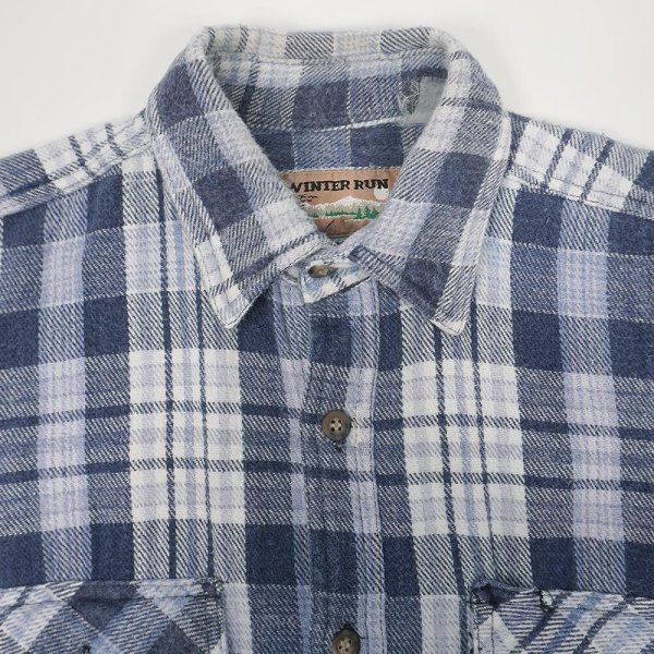 画像3: 80-90's WINTER RUN ヘビーネルシャツ "Navy Plaid" (3)