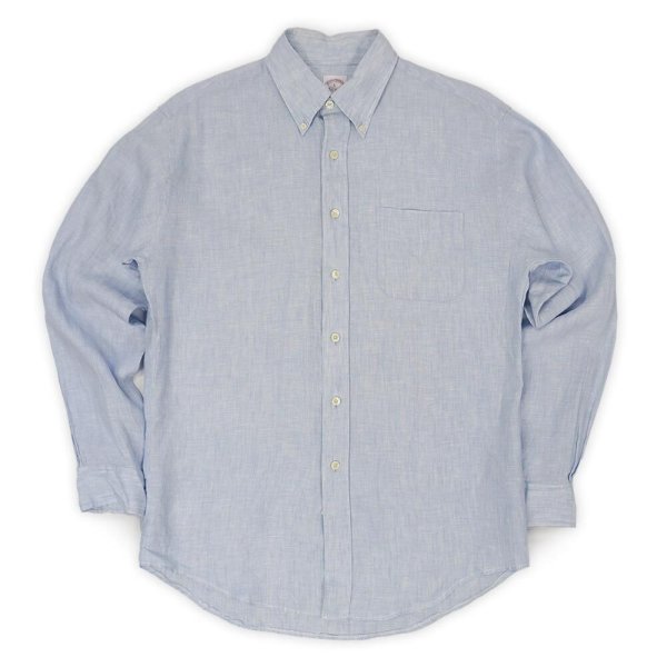 画像1: 00's Brooks Brothers リネンボタンダウンシャツ (1)