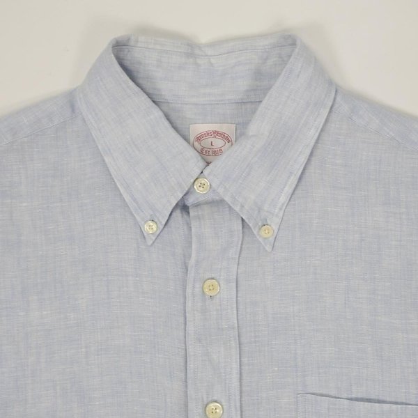 画像3: 00's Brooks Brothers リネンボタンダウンシャツ (3)