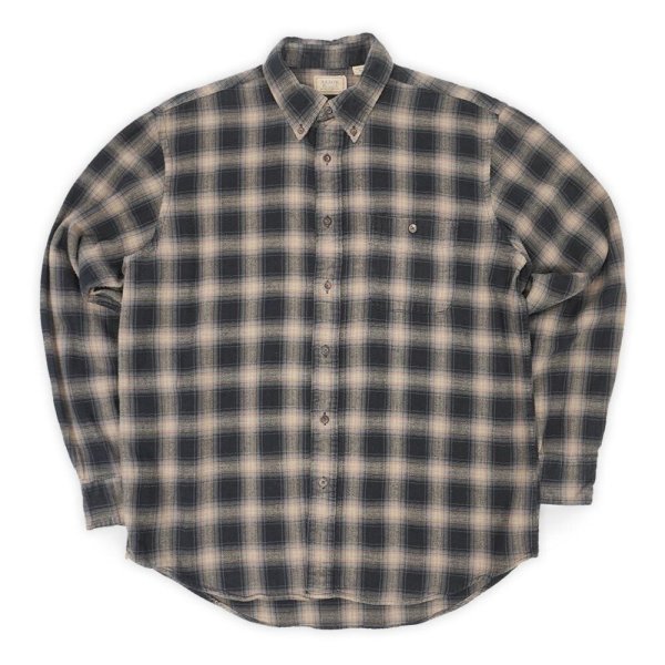 画像1: 00's Arrow フランネル ボタンダウンシャツ "Black Ombre Plaid" (1)