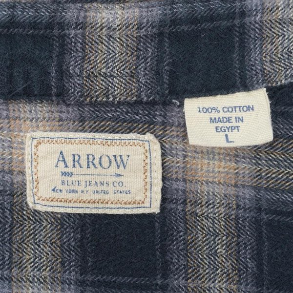 画像2: 00's Arrow フランネル ボタンダウンシャツ "Black Ombre Plaid" (2)