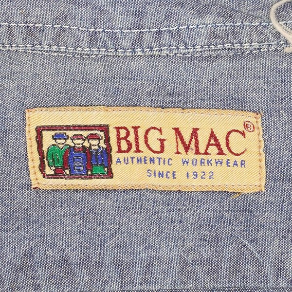 画像2: Late 90's BIG MAC S/S コットンシャンブレーシャツ (2)