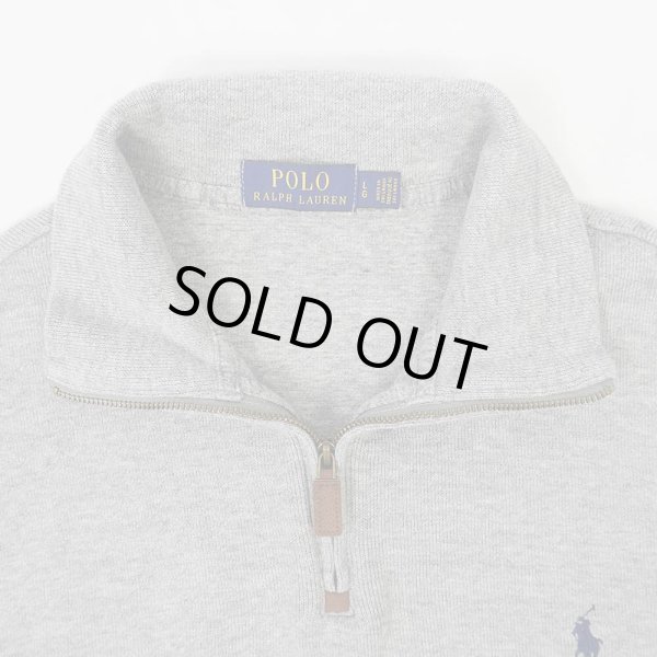 画像4: 00's Polo Ralph Lauren ハーフジップ コットンニット "GRAY" (4)