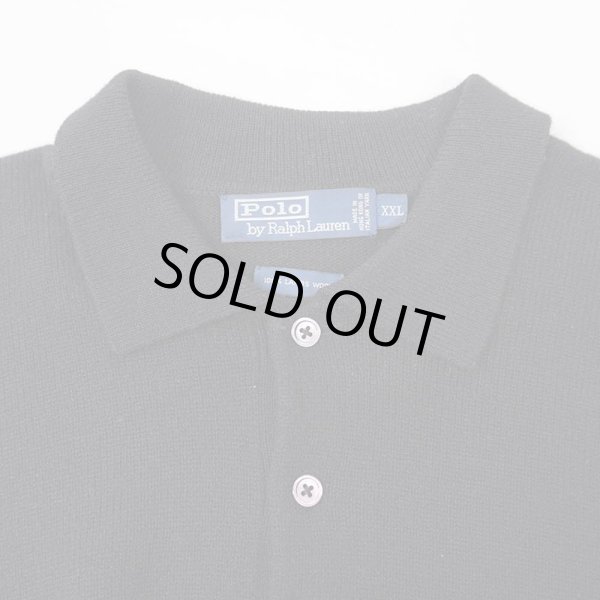 画像4: 90's Polo Ralph Lauren ラムウール ニットポロ "BLACK" (4)