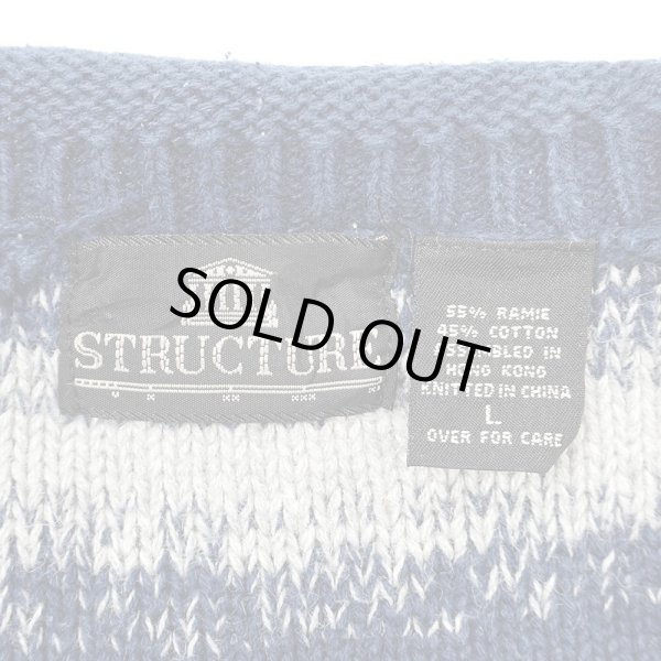 画像2: 90's STRUCTURE ロールネック グラデーションボーダー柄 コットンニット (2)