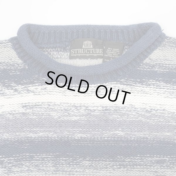 画像3: 90's STRUCTURE ロールネック グラデーションボーダー柄 コットンニット (3)