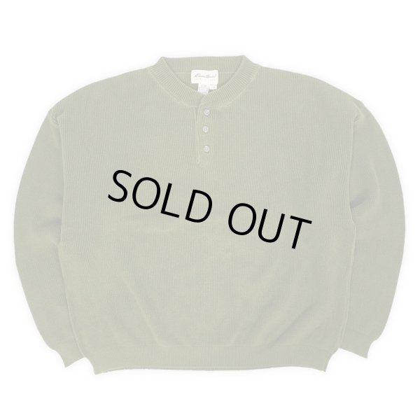 画像1: 90's Eddie Bauer ヘンリーネック コットンニット (1)