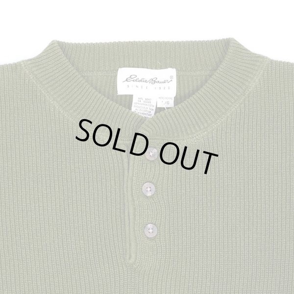 画像3: 90's Eddie Bauer ヘンリーネック コットンニット (3)