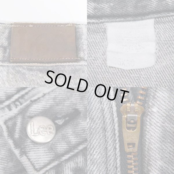 画像3: 90's Lee ケミカルウォッシュ ブラックデニムパンツ (3)