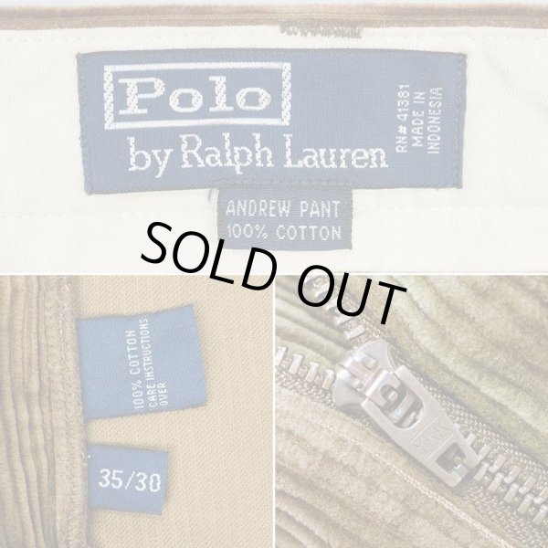 画像3: 90's Polo Ralph Lauren 2タック 太畝コーデュロイトラウザー "ANDREW PANT / W35 L30" (3)