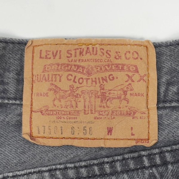 画像3: 80's Levi's 17501-6158 先染め ブラックデニムパンツ "MADE IN USA" (3)