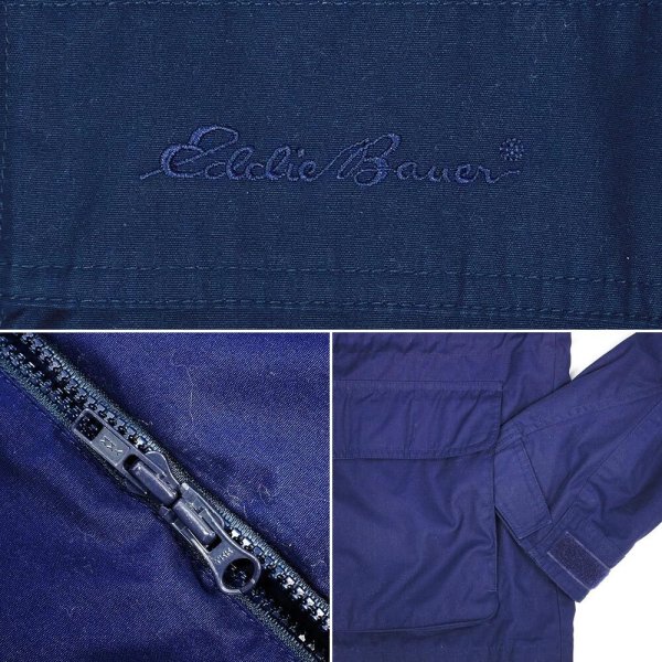 画像4: 90's Eddie Bauer ウールライナー マウンテンパーカー "白タグ / NAVY" (4)