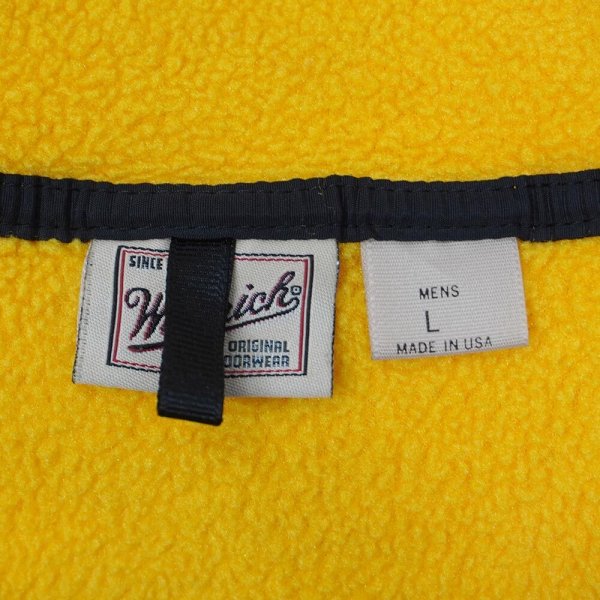 画像2: 90's Woolrich スナップT型 フリースプルオーバー "MADE IN USA / YELLOW" (2)