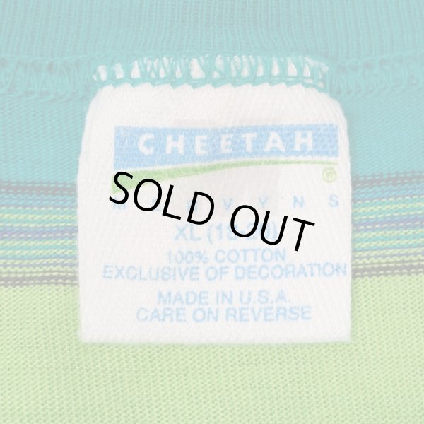 画像2: 90's CHEETAH マルチボーダーTシャツ "GREEN / MADE IN USA / DEADSTOCK" (2)