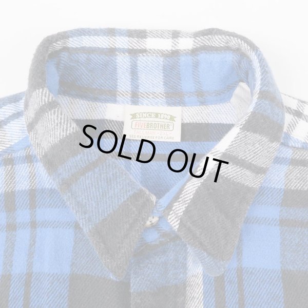 画像4: 90's FIVE BROTHER ヘビーネルシャツ "MADE IN USA / 2XL-TALL" (4)