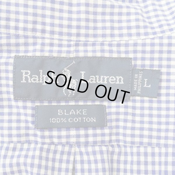 画像2: 90's Polo Ralph Lauren S/S ボタンダウンシャツ "BLAKE / NAVY Plaid" (2)
