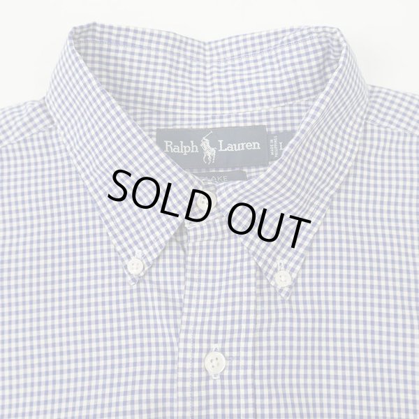 画像3: 90's Polo Ralph Lauren S/S ボタンダウンシャツ "BLAKE / NAVY Plaid" (3)