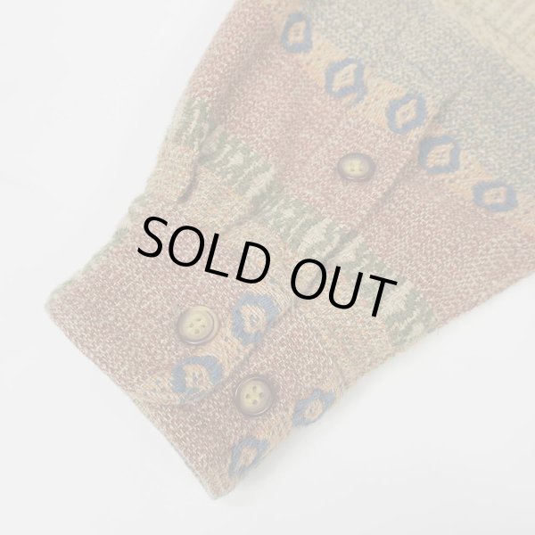 画像5: 90's THE TERRITORY AHEAD ネイティブボーダー柄 コットンシャツ (5)