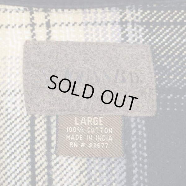 画像2: Late 90's ST JOHN'S BAY ヘビーネルシャツ "Black Ombre Plaid" (2)