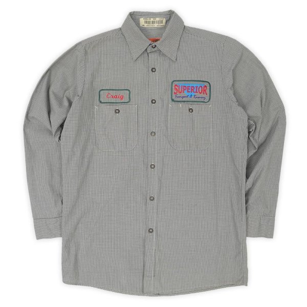 画像1: 00's RED KAP ピンチェック柄 L/S ワークシャツ (1)