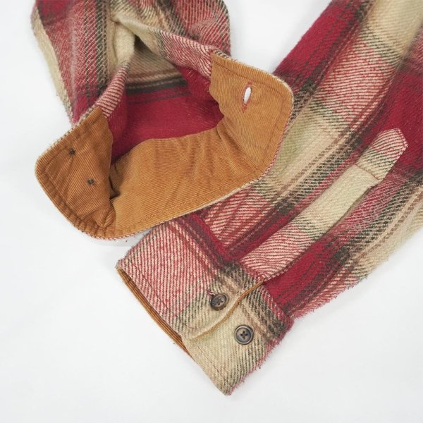 画像4: Late 90's ST JOHN'S BAY ヘビーネルシャツ "Red Ombre Plaid" (4)
