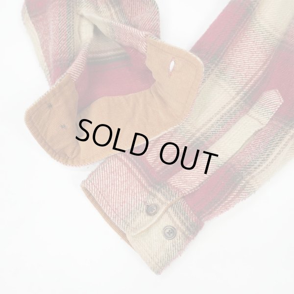 画像4: Late 90's ST JOHN'S BAY ヘビーネルシャツ "Red Ombre Plaid" (4)