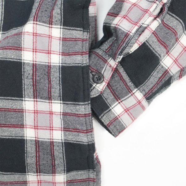 画像4: 00's Wrangler ボアライナー フランネルシャツ "BLACK Plaid" (4)