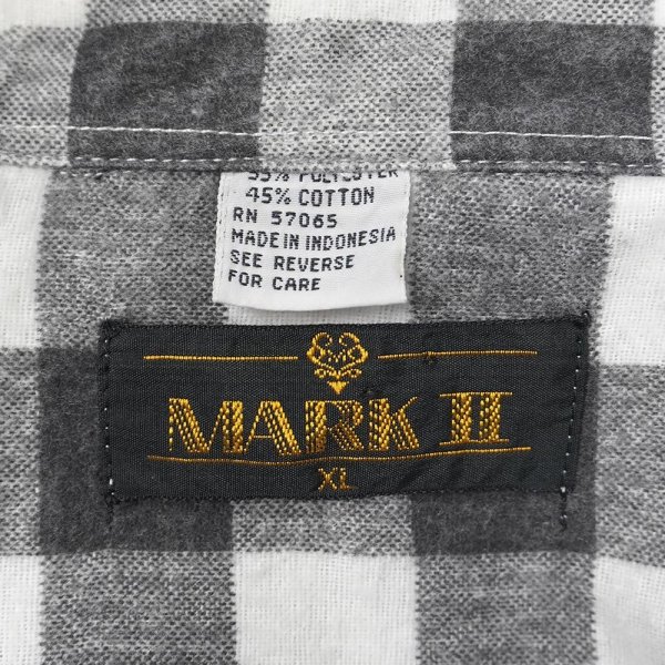 画像2: 90's MARK II ブロックチェック柄 プリントネルシャツ (2)