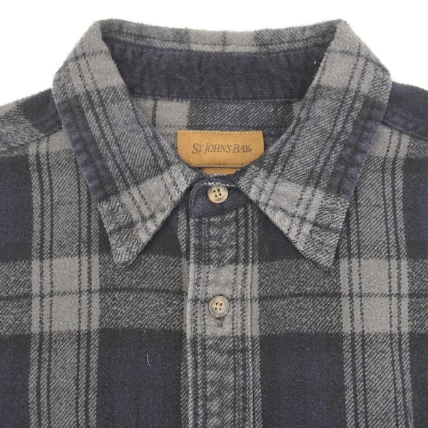 画像3: Late 90's ST JOHN'S BAY ヘビーネルシャツ "Dark Navy Plaid" (3)