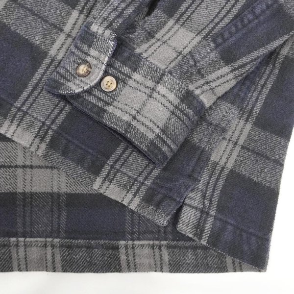 画像4: Late 90's ST JOHN'S BAY ヘビーネルシャツ "Dark Navy Plaid" (4)