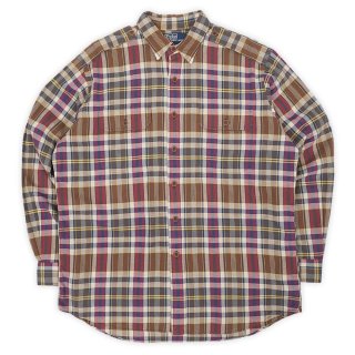 90's Polo Ralph Lauren ヘリンボーン オープンカラーシャツ 