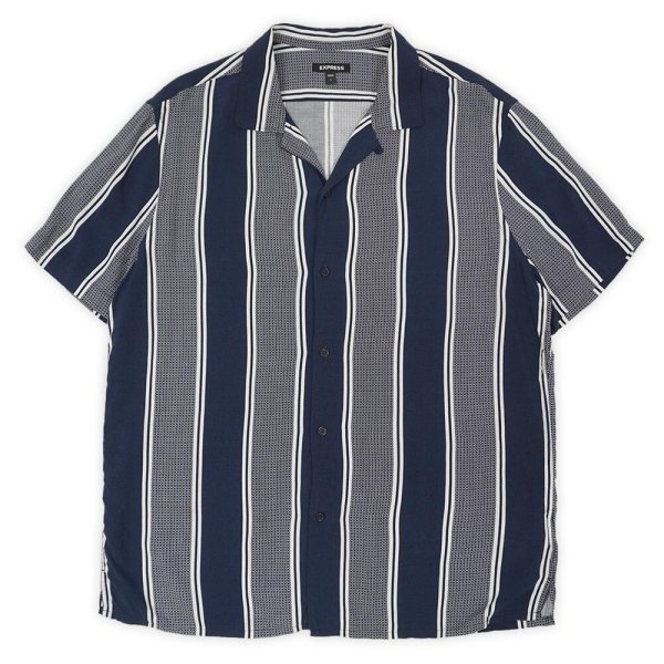 画像1: 00's EXPRESS S/S オープンカラー レーヨンシャツ (1)