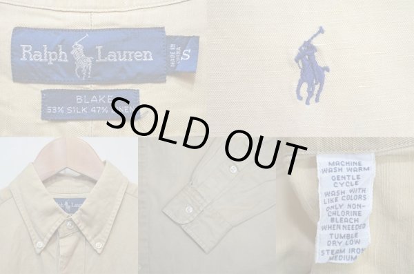 画像3: 90's Polo Ralph Lauren ボタンダウンシャツ “BLAKE / SILK×LINEN” (3)