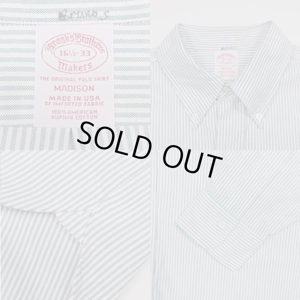 画像3: Brooks Brothers ストライプ柄 マチ付きボタンダウンシャツ “MADE IN USA” (3)