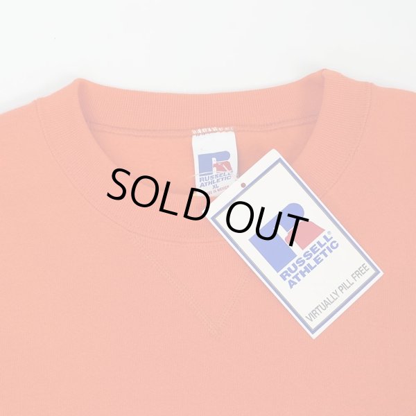 画像4: 90-00's RUSSELL 前V ブランクスウェット "ORANGE / DEADSTOCK" (4)