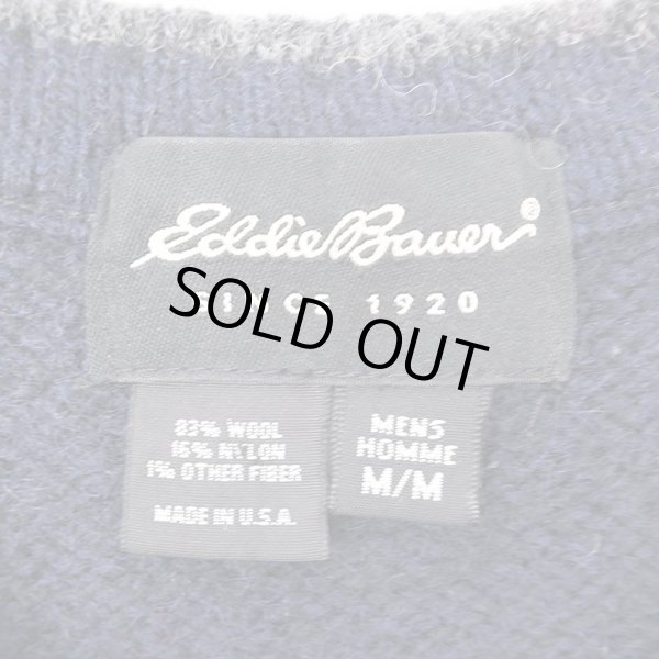 画像3: 90's Eddie Bauer Vネック ウールニット "MADE IN USA" (3)