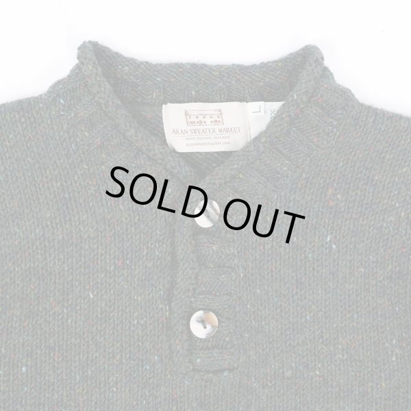 画像3: 00's ARAN SWEATER MARKET カラーネップ柄 ヘンリーネック ウールニット "MADE IN IRELAND" (3)