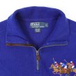 画像4: 00's Polo Ralph Lauren ハーフジップ コットンニット "BLUE / BIG PONY" (4)