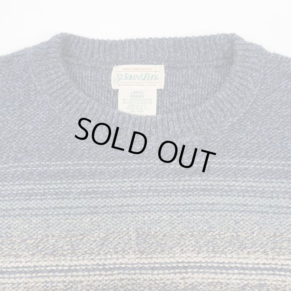 画像3: 90's ST.JOHN’S BAY グラデーションボーダー柄 コットンニット "MADE IN USA" (3)