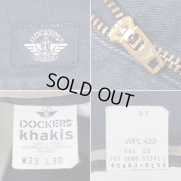画像3: 90's DOCKERS 2タック チノトラウザー "FADE NAVY / W33 L30" (3)