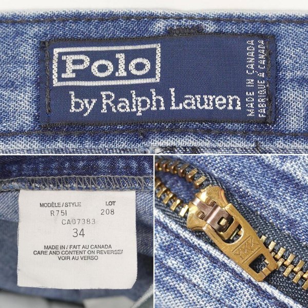 画像4: 90's Polo Ralph Lauren 2タック デニムトラウザー "POLO COUNTRY TAG / MADE IN CANADA" (4)