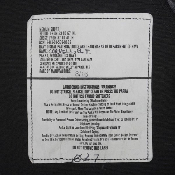 画像2: 00's US.NAVY NWU Type1 GORE-TEX PARKA "MEDIUM-SHORT" (2)