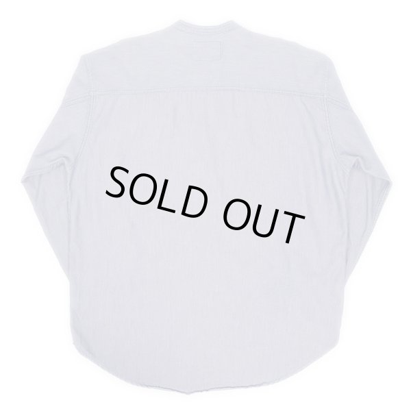 画像2: 90's Levi's ピンストライプ柄 バンドカラーシャツ (2)