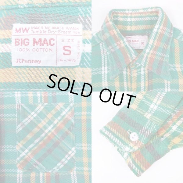 画像3: 70's BIG MAC ヘビーネルシャツ "GREEN BASE / size S" (3)