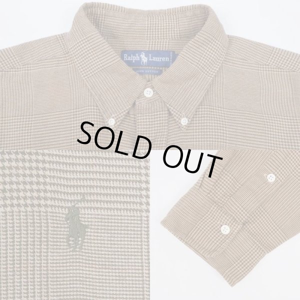 画像4: 90's Polo Ralph Lauren ボタンダウンシャツ "千鳥格子柄" (4)