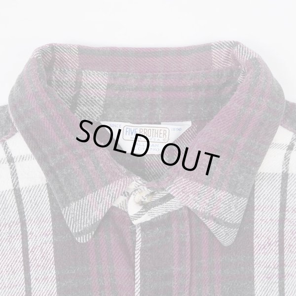 画像2: 80's FIVE BROTHER ヘビーネルシャツ "MADE IN USA / 2XL-TALL" (2)