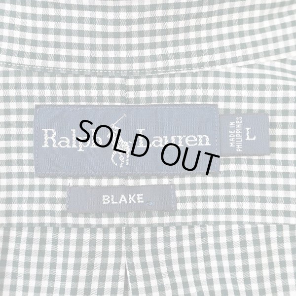 画像2: 90's Polo Ralph Lauren S/S ボタンダウンシャツ "BLAKE / DARK GREEN Plaid" (2)