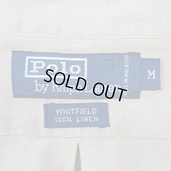 90's Polo Ralph Lauren L/S リネンワークシャツ “WHITFIELD