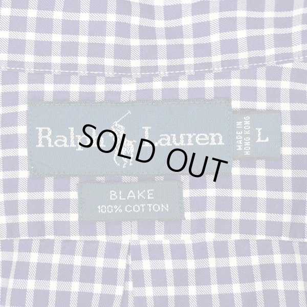 画像2: 90's Polo Ralph Lauren ボタンダウンシャツ "BLAKE / Navy Gingham Plaid" (2)