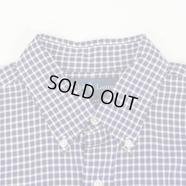 画像4: 90's Polo Ralph Lauren ボタンダウンシャツ "BLAKE / Navy Gingham Plaid" (4)